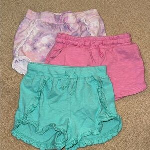 jumping beans Pink, Mint & Lavender Ruffle Knit Shorts - Pack of 3